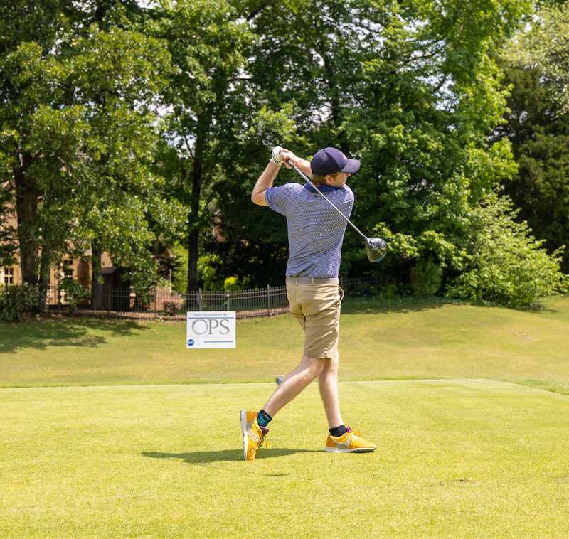 Optomi Charlotte Community Involvement SIM Golf Event swing