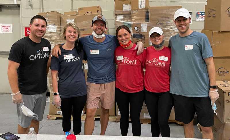 Optomi Charlotte Community Involvement Opt2give volunteering second harvest food bank of metrolina sorting food