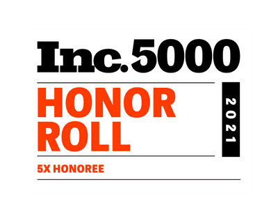 Optomi Charlotte Awards Inc 5000 Honor Roll 2021 5x honoree